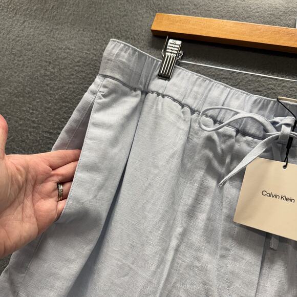Calvin Klein Pants Womens Large Pale Blue Wide Leg High Rise COMFY Coastal NEW - Picture 5 of 14